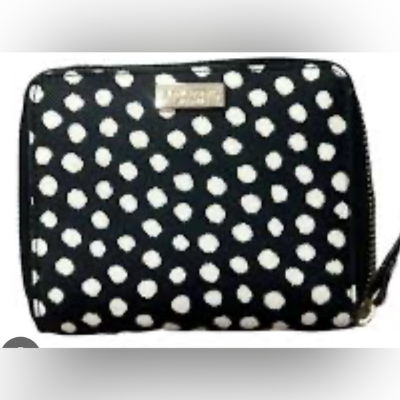 Adorable Kate Spade Black and White Polka Dot Wallet - Picture 1 of 4